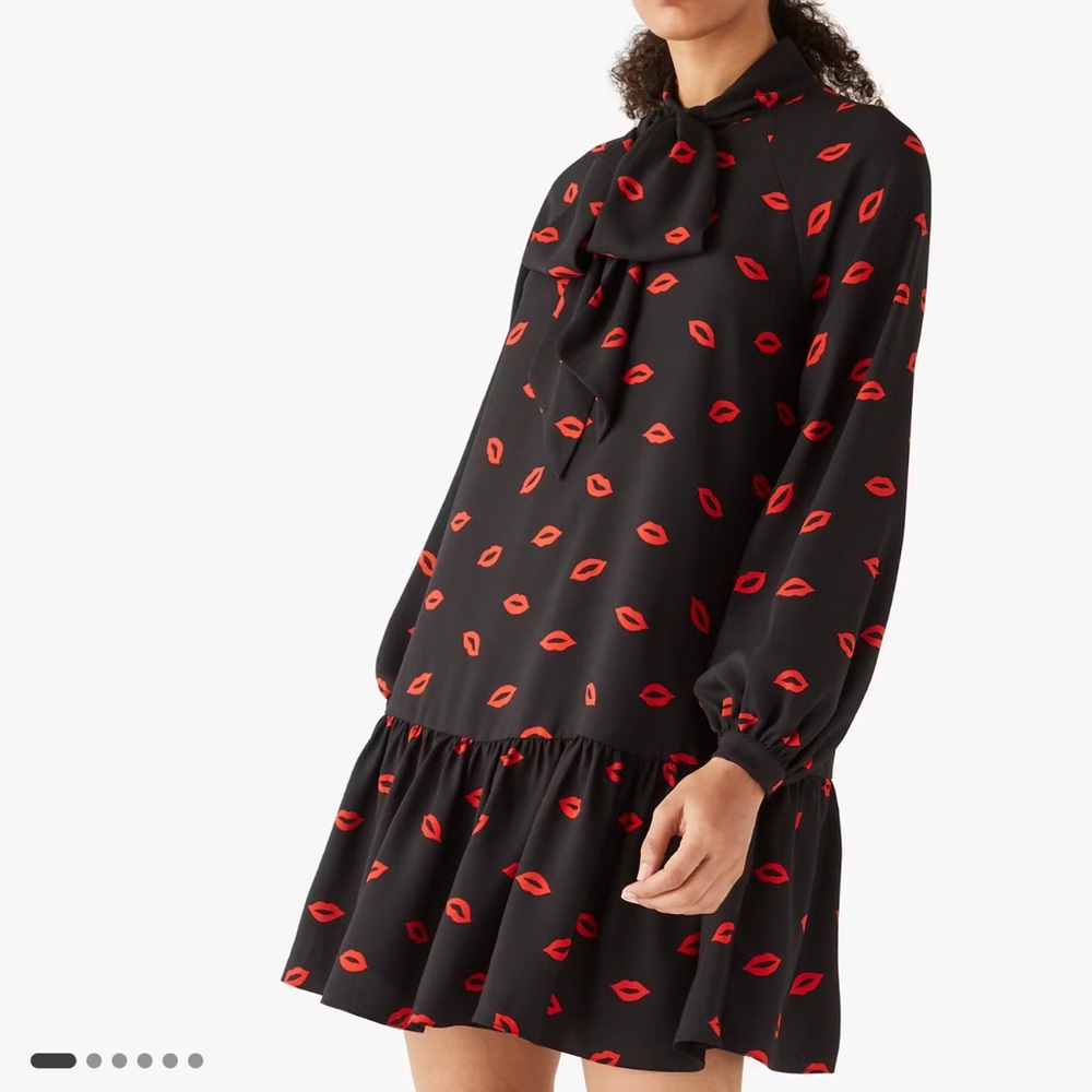 Kate Spade Kisses Tie-neck Shift Dress